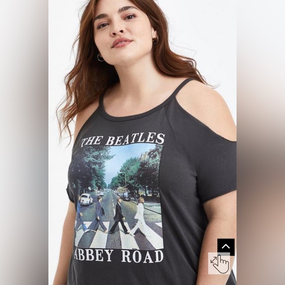 Torrid Beatles Classic Cold Shoulder Tee 6/6X/30 - Picture 5 of 9